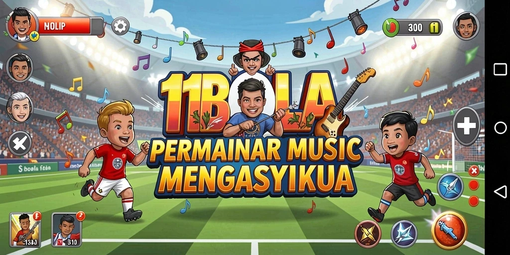 Screenshot gameplay 11BOLA yang menampilkan interaksi mendalam dengan musik.