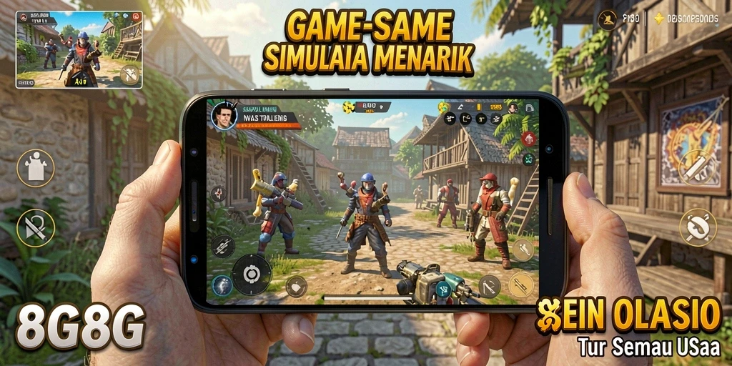 Tampilan gameplay <strong>8G8G</strong> yang menampilkan fitur simulasi yang menarik.