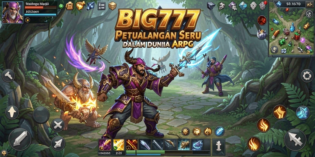Tangkapan layar dari gameplay <strong>BIG777</strong> yang menampilkan pertarungan seru di dunia ARPG.