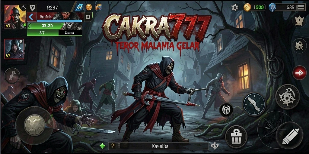 Screenshot utama menunjukkan ketegangan atmosfer bermain CAKRA777.