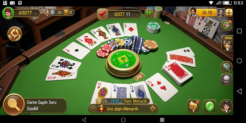 Tampilan menarik dari gameplay Gaple GOD77 yang penuh aksi.