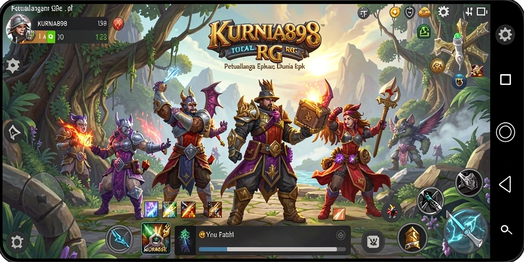 Screenshot permainan KURNIA898 yang menunjukkan aksi pertempuran RPG yang mendebarkan.