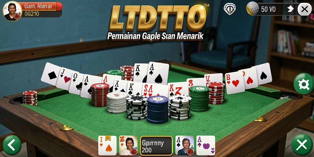 Tampilan gameplay Gaple yang menarik di LTDTOTO.