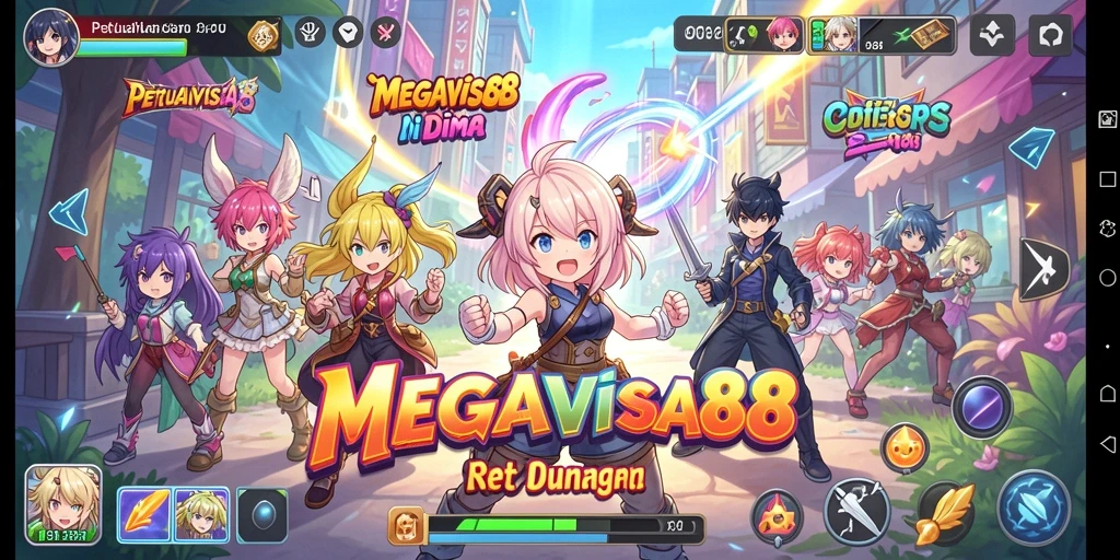 Screenshot gameplay MEGAVISA88 menampilkan pertarungan seru karakter anime.