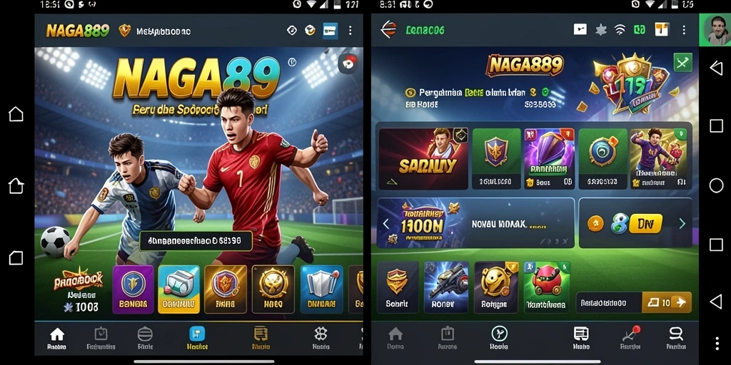 Tampilan utama gameplay NAGA889 dengan taruhan olahraga yang seru.