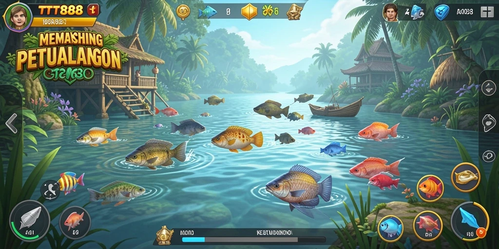 Tampilan gameplay TTT888 yang menggambarkan pengalaman memancing yang seru.